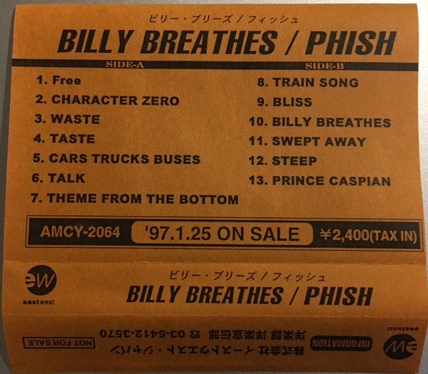 Phish – Billy Breathes (1997, Cassette) - Discogs