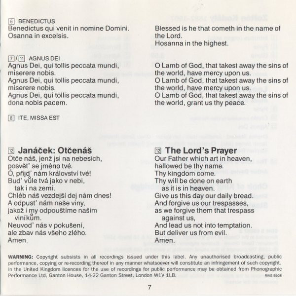 descargar álbum Kodály, Janáček, Choir Of King's College, Cambridge, Stephen Cleobury - Miss Brevis Mass In E Flat The Lords Prayer Otčenáš