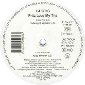 E-Rotic – Fritz Love My Tits (1996, Vinyl) - Discogs
