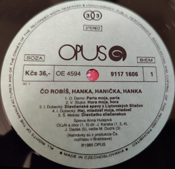 descargar álbum Hanka Hulejová - Čo Robíš Hanka Hanička Hanka