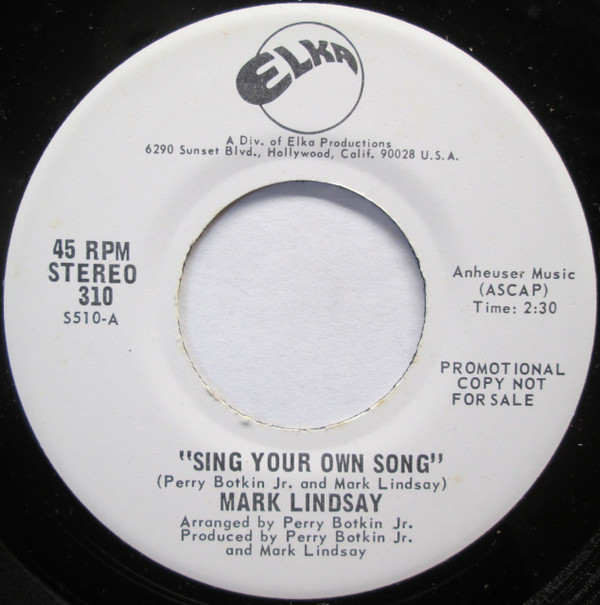 last ned album Mark Lindsay - Sing Your Own Song