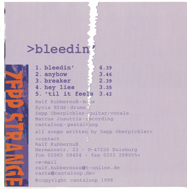 Album herunterladen Zepp Strange - Bleedin