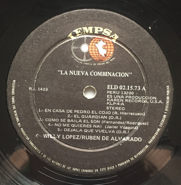 télécharger l'album Willy Lopez Orchestra , Con Ruben de Alvarado - La Nueva Combinación