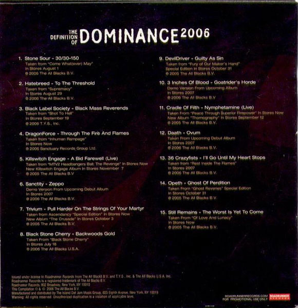 télécharger l'album Various - The Definition Of Dominance 2006