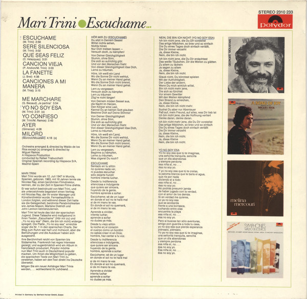 Album herunterladen Mari Trini - Escuchame