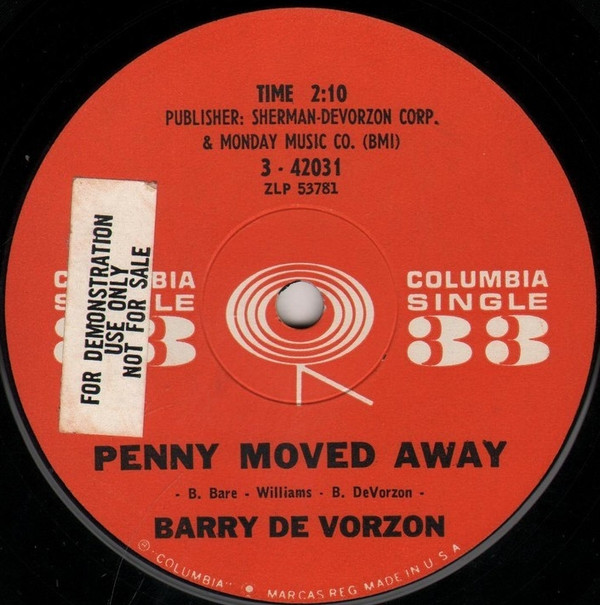 ladda ner album Barry De Vorzon - Penny Moved Away Lindy Lou