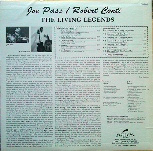 descargar álbum Joe Pass Robert Conti - The Living Legends