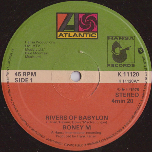 Boney M – Rivers Of Babylon (1978, Vinyl) - Discogs