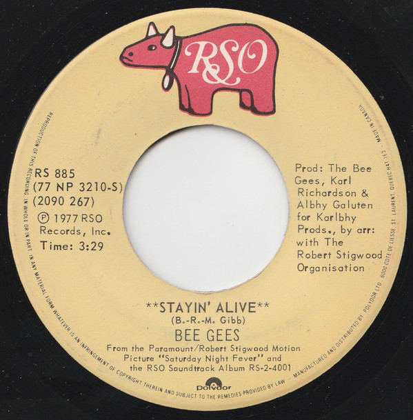 Bee Gees - Stayin' Alive | RSO (RS 885) - main