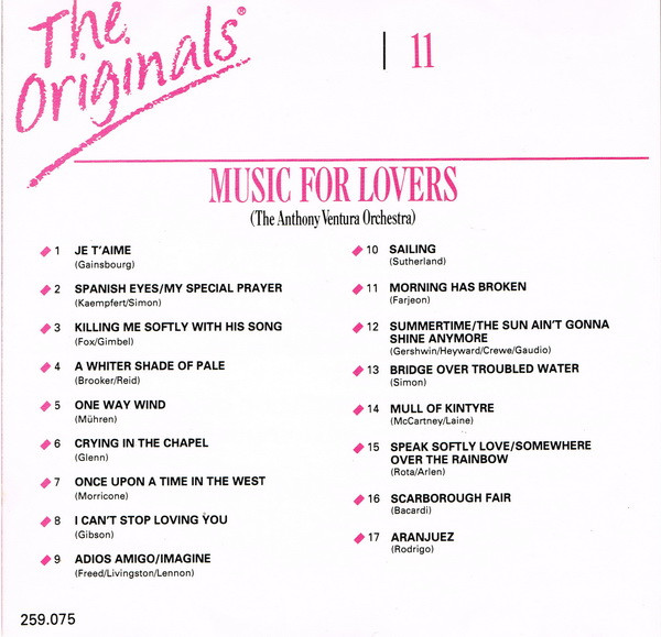 Album herunterladen The Anthony Ventura Orchestra - The Originals 11 Music For Lovers