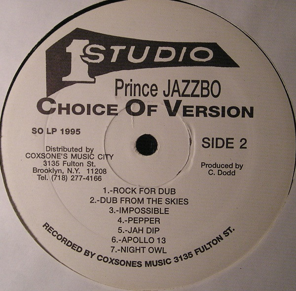 Prince Jazzbo – Choice Of Version (1992, Vinyl) - Discogs
