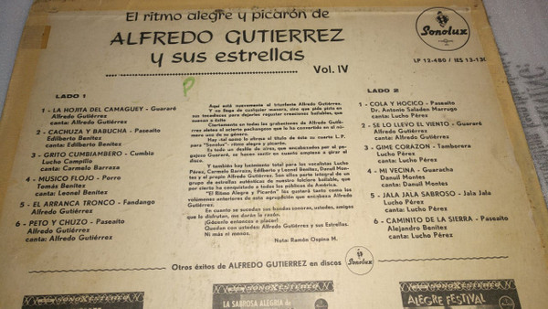 descargar álbum Alfredo Gutiérrez Y Sus Estrellas - El Ritmo Alegre Y Picarón De Alfredo Gutiérrez Y Sus Estrellas Vol IV