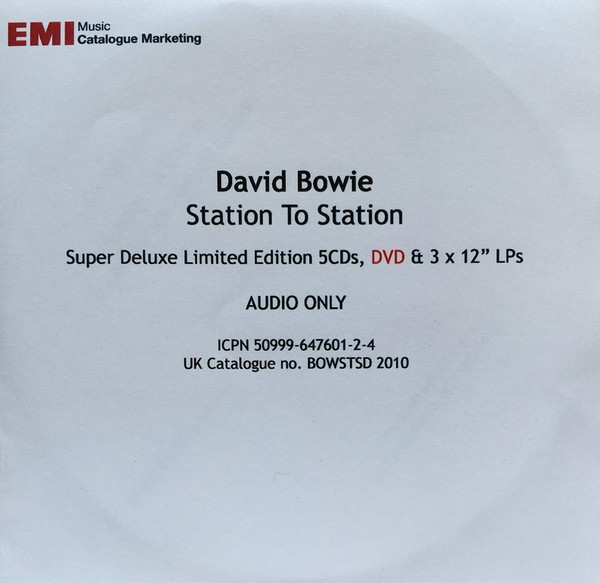 David Bowie – Station To Super Deluxe Limited 5.1, DVDr) - Discogs