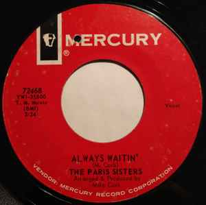 The Paris Sisters - Always Waitin' / Why Do I Take It From You album cover