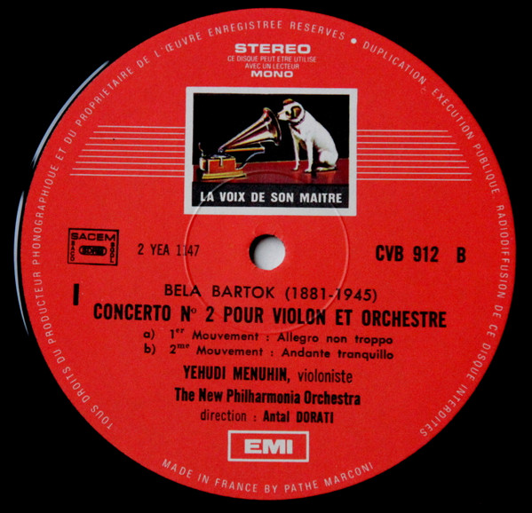 Album herunterladen Bartok Menuhin, Dorati, New Philharmonia Orchestra, Gotkovsky - Concerto N 2 Pour Violon Et Orchestre Six Duos Pour Deux Violons