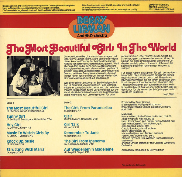 télécharger l'album Berry Lipman And His Orchestra - The Most Beautiful Girls In The World