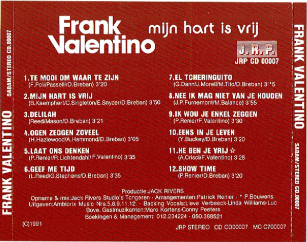 lataa albumi Frank Valentino - Mijn Hart Is Vrij