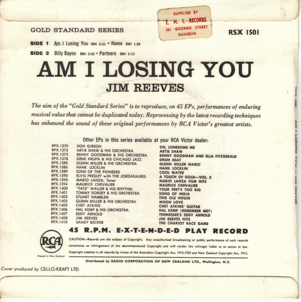 télécharger l'album Jim Reeves - Am I Losing You