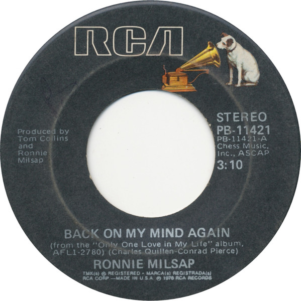 Ronnie Milsap – Back On My Mind Again (1978, Vinyl) - Discogs