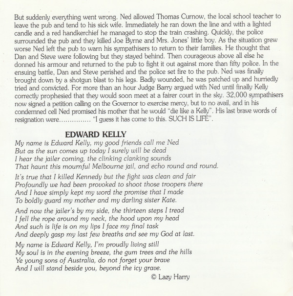 last ned album Lazy Harry - The Ned Kelly Story