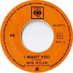 Bob Dylan - I Want You album cover