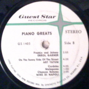 baixar álbum Errol Garner and Art Tatum Mike Di Napoli - Piano Greats