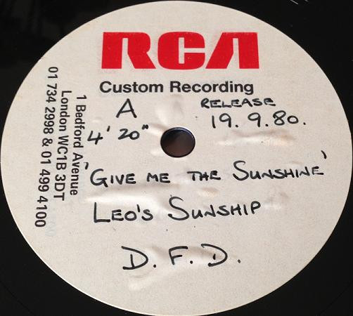 Leo's Sunshipp – Give Me The Sunshine (Vinyl) - Discogs