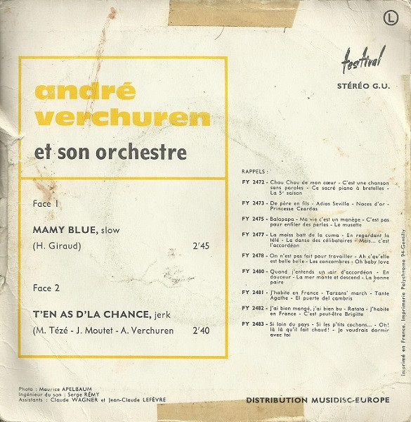 ladda ner album André Verchuren - Mamy Blue Ten As Dla Chance