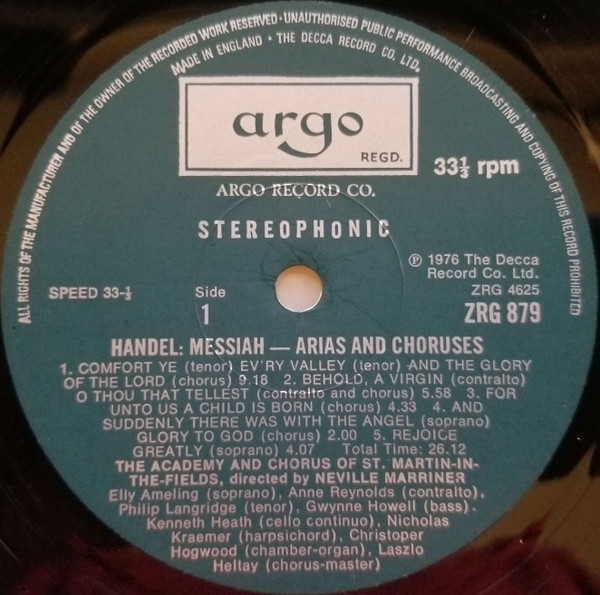 télécharger l'album GF Handel, Elly Ameling Philip Langridge, Anna Reynolds Gwynne Howell, The Academy Of St MartinintheFields, Neville Marriner - Messiah Arias And Choruses Based On The First London Performance Of March 23rd 1743