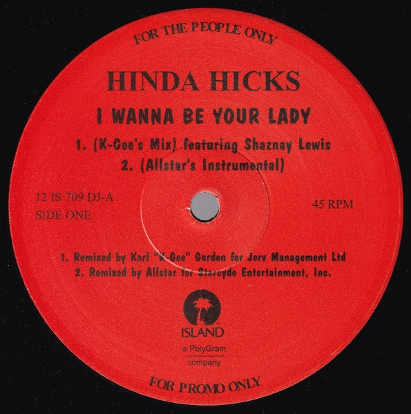 Hinda Hicks – I Wanna Be Your Lady (1998, Vinyl) - Discogs