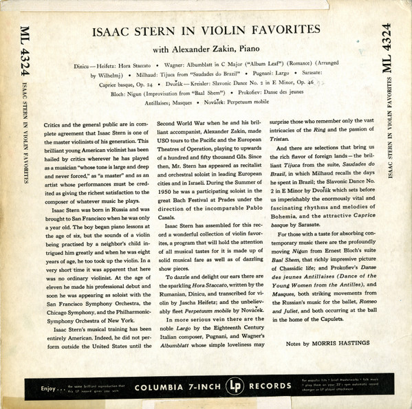 lataa albumi Isaac Stern With Alexander Zakin - Violin Favorites