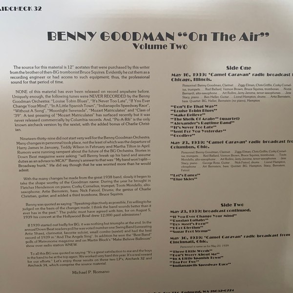 télécharger l'album Benny Goodman - On The Air Volume Two