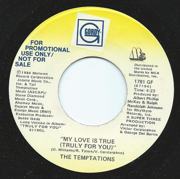 The Temptations – My Love is True (Truly for You) Lyrics