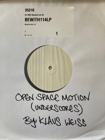 Klaus Weiss – Open Space Motion: Underscores (1981, Vinyl) - Discogs