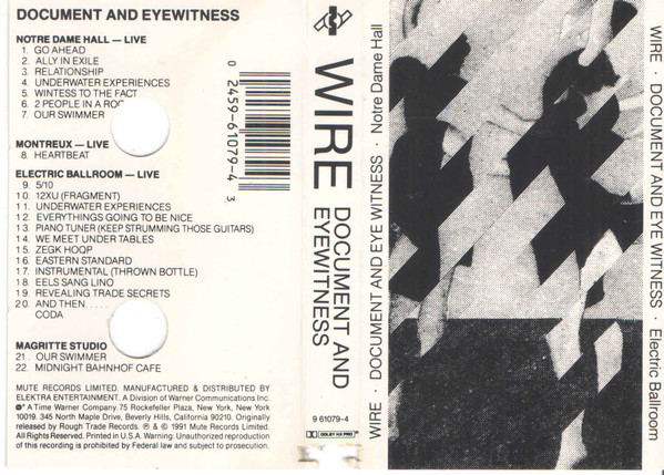 Wire – Document And Eyewitness (1991, Cassette) - Discogs
