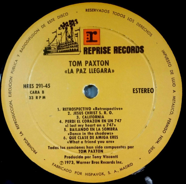 ladda ner album Tom Paxton - La Paz Llegará