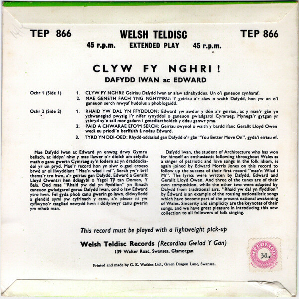 last ned album Dafydd Iwan Ac Edward - Clyw Fy Nghri