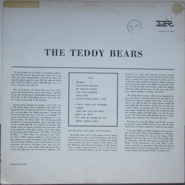 ladda ner album The Teddy Bears - The Teddy Bears Sing