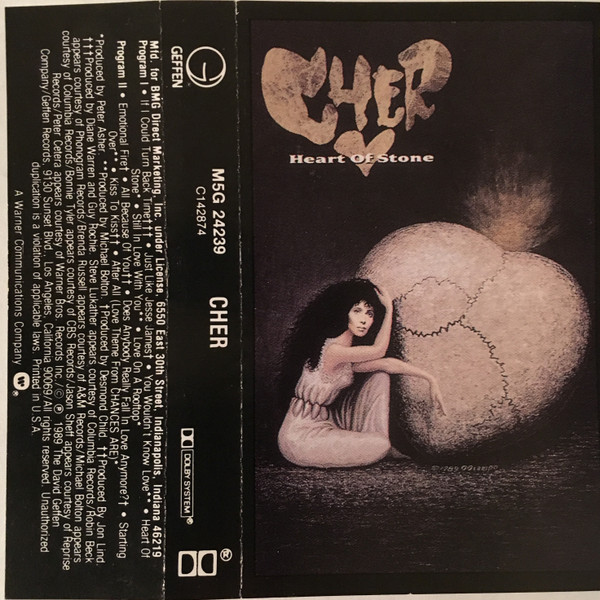 Cher – Heart Of Stone (1989, BMG Direct , Cassette) - Discogs