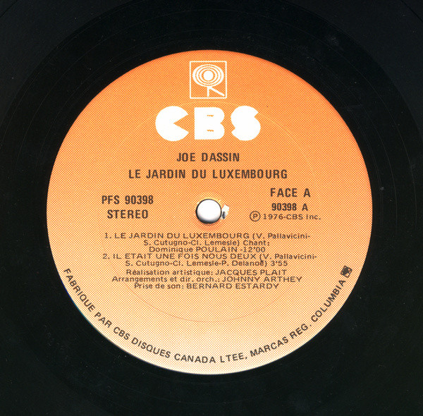 Joe Dassin - Le Jardin Du Luxembourg [Vinyl] | CBS (PFS 90398) - 4