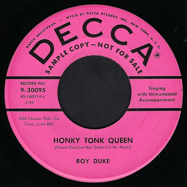 descargar álbum Roy Duke - Honky Tonk Queen Its Been The Talk All Over Town