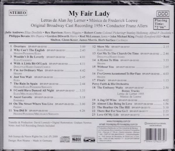 ladda ner album Rex Harrison, Julie Andrews, Stanley Holloway - My Fair Lady Original Broadway Cast 1956