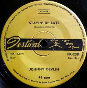 Johnny Devlin - Stayin' Up Late album cover