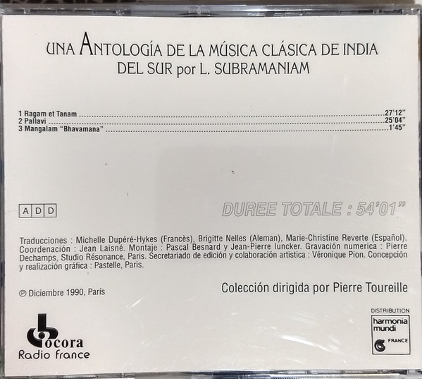 descargar álbum L Subramaniam - Una Antología De La Música Clásica De India Del Sur Vol4