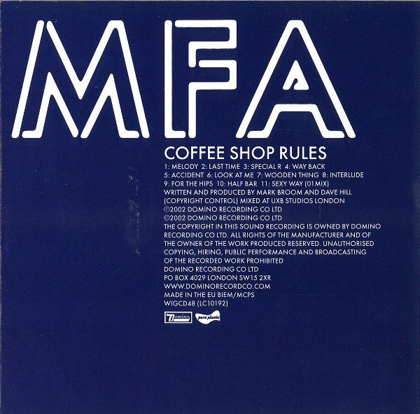 MFA – Coffee Shop Rules (2002, Vinyl) - Discogs