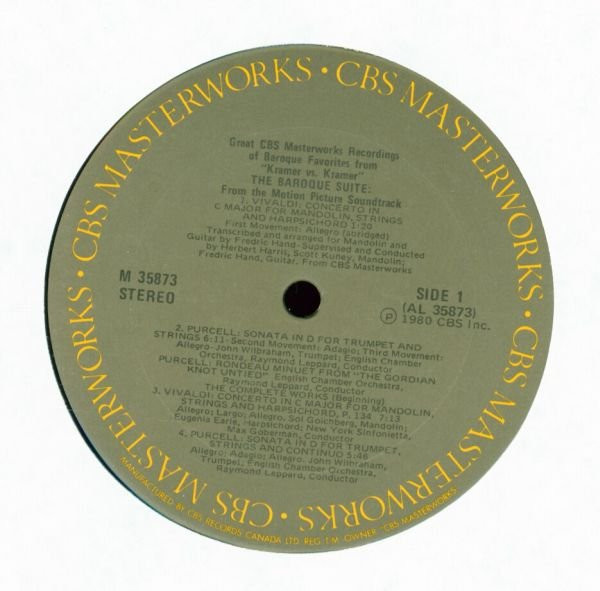 Various - Kramer Vs. Kramer (Soundtrack) | CBS Masterworks (M 35873) - 3