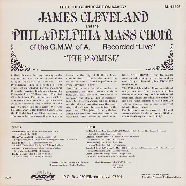 descargar álbum Rev James Cleveland, The Philadelphia Mass Choir Of The GMWA - The Promise