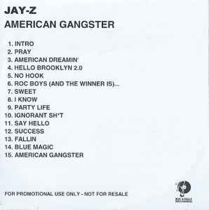 Jay-Z – American Gangster (2007, CDr) - Discogs