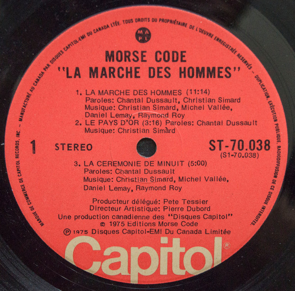 Morse Code - La Marche Des Hommes | Capitol Records (ST-70.038) - 3