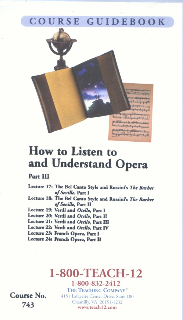 lataa albumi Professor Robert Greenberg - How To Listen To And Understand Opera Part III